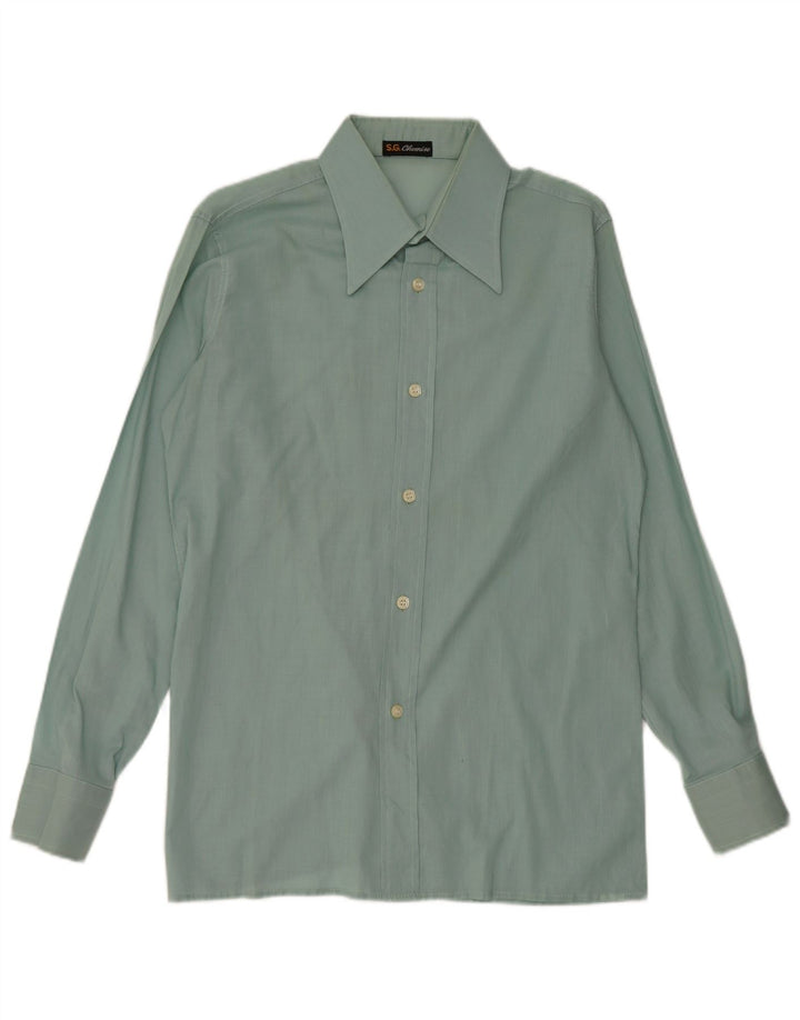 Camisa masculina vintage pequena verde