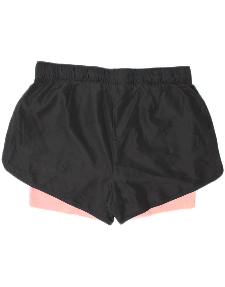 Shorts esportivos femininos CRIVIT UK 14/16 médio preto colorblock poliéster