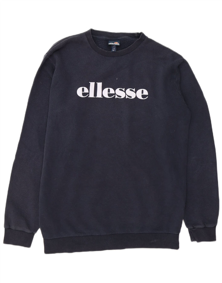Ellesse moletom gráfico masculino jumper médio azul marinho