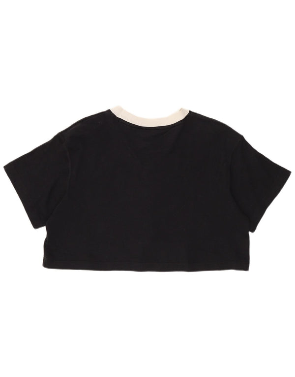 Camiseta Nike Feminina Crop Top UK 10 Small Black Colourblock