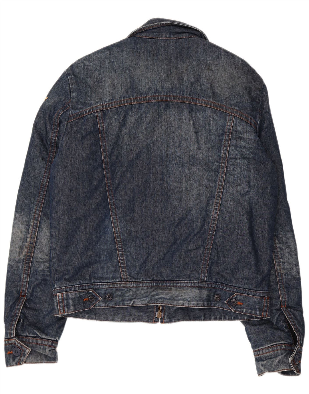 Jaqueta jeans feminina REPLAY Reino Unido 16 grande algodão azul marinho