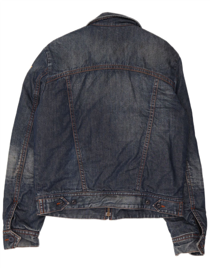 Jaqueta jeans feminina REPLAY Reino Unido 16 grande algodão azul marinho