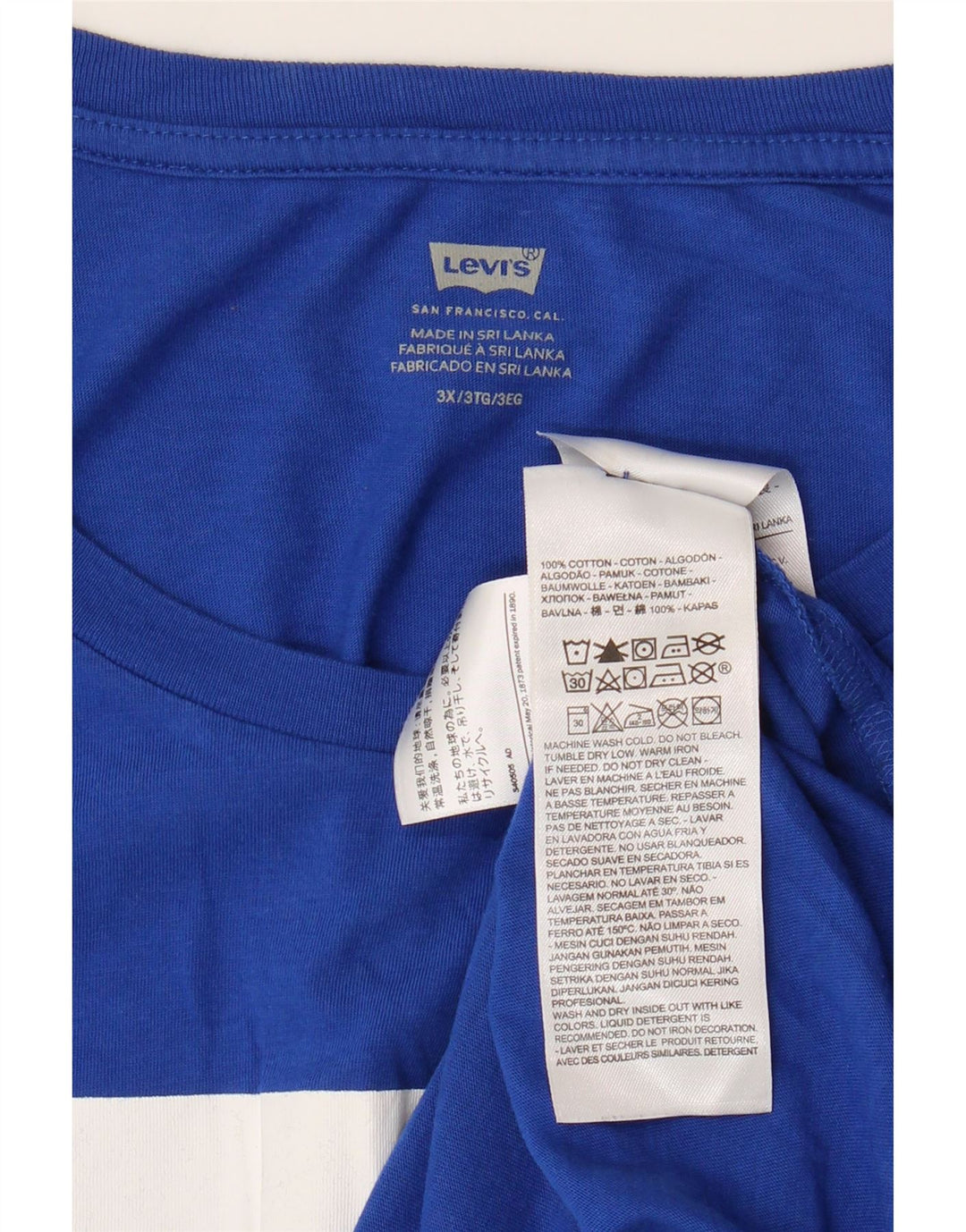 Camiseta gráfica masculina Levi's Top 3XL algodão azul