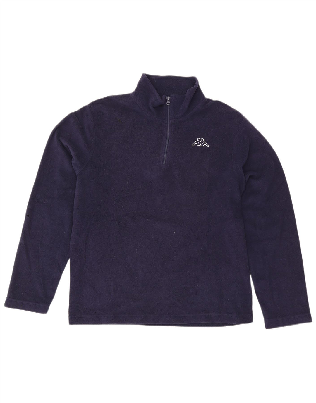 Suéter de lã masculino Kappa com zíper e gola grande azul marinho poliéster