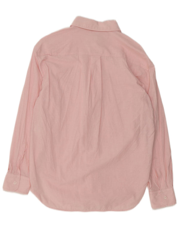 Camisa Longline Feminina Zara Reino Unido 14 Algodão Risca de Giz Rosa Médio