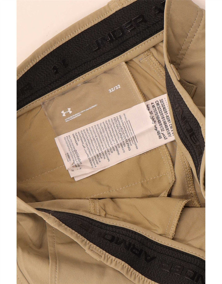 Under Armour Mens Slim Chino Calças W32 L32 Poliéster Bege