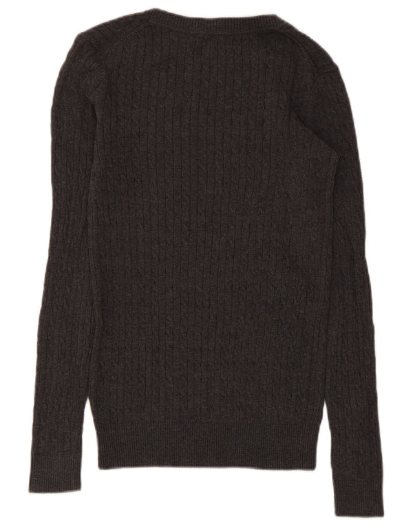 Suéter feminino Tommy Hilfiger com gola canoa e algodão cinza