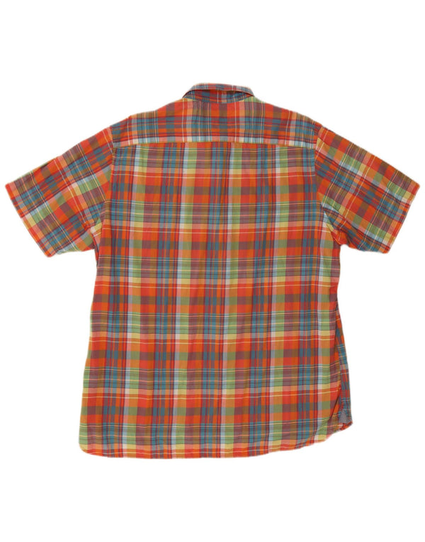 Tommy Hilfiger Camisa masculina de manga curta com ajuste personalizado XL xadrez multicolorido