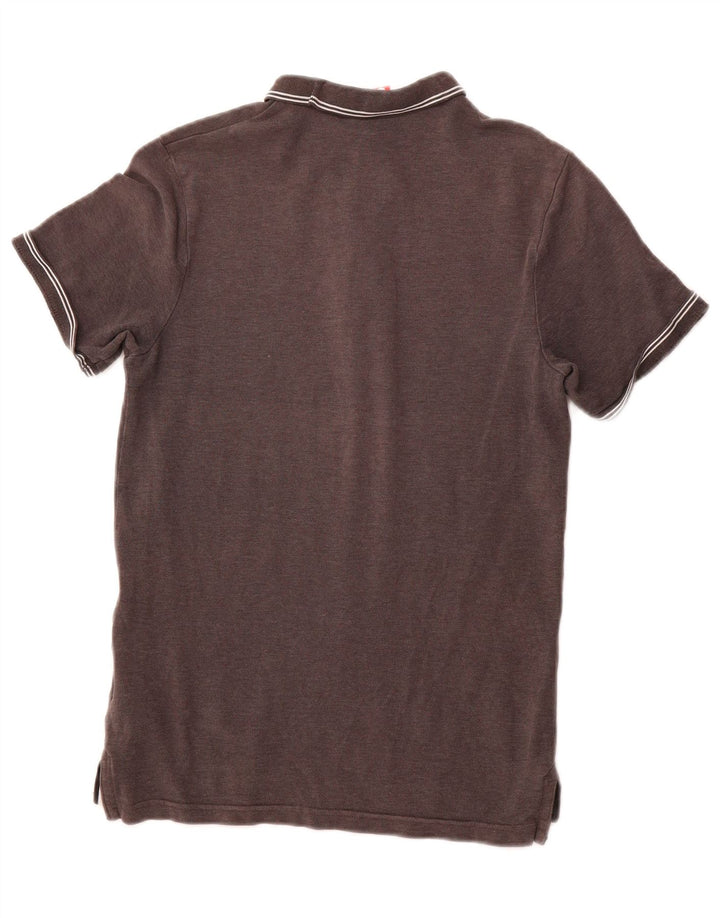 Camisa polo masculina NIKE pequena cinza algodão