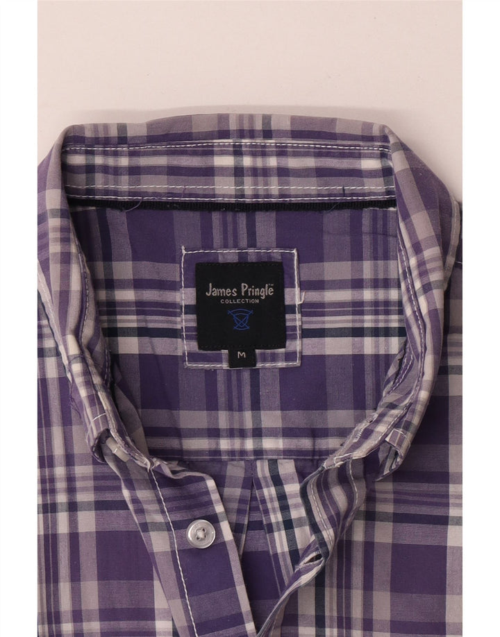 Camisa masculina de manga curta James Pringle xadrez roxo médio