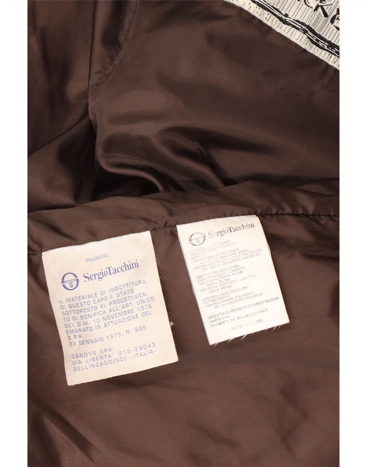 Jaqueta acolchoada feminina Sergio Tacchini UK 14 médio marrom poliamida
