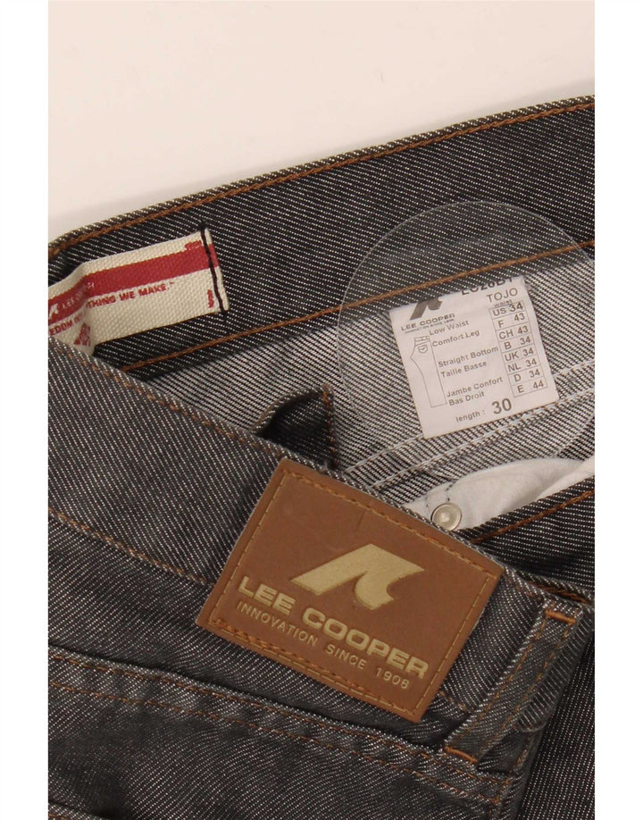 Lee Mens Straight Jeans W35 L29 Algodão Cinza