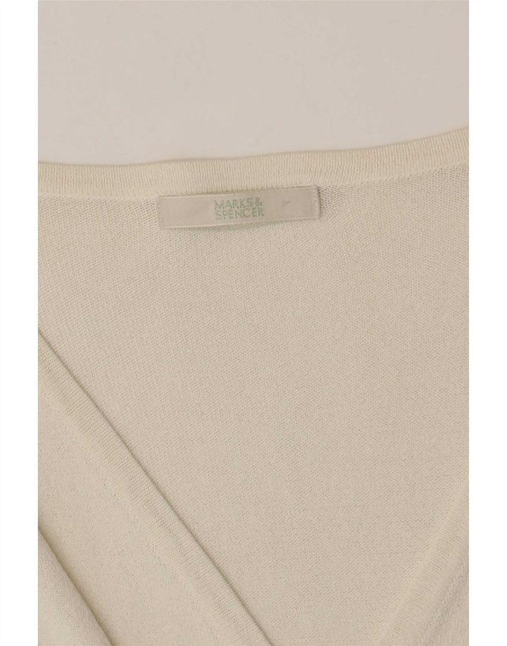 Suéter cardigã feminino Marks & Spencer UK 10 pequeno off white