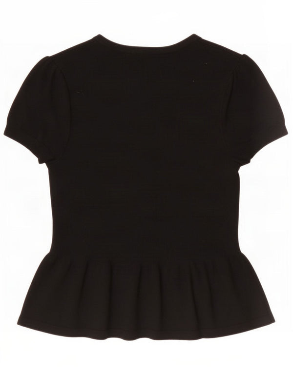 Cardigã feminino de manga curta Marks & Spencer Reino Unido 8 pequeno preto