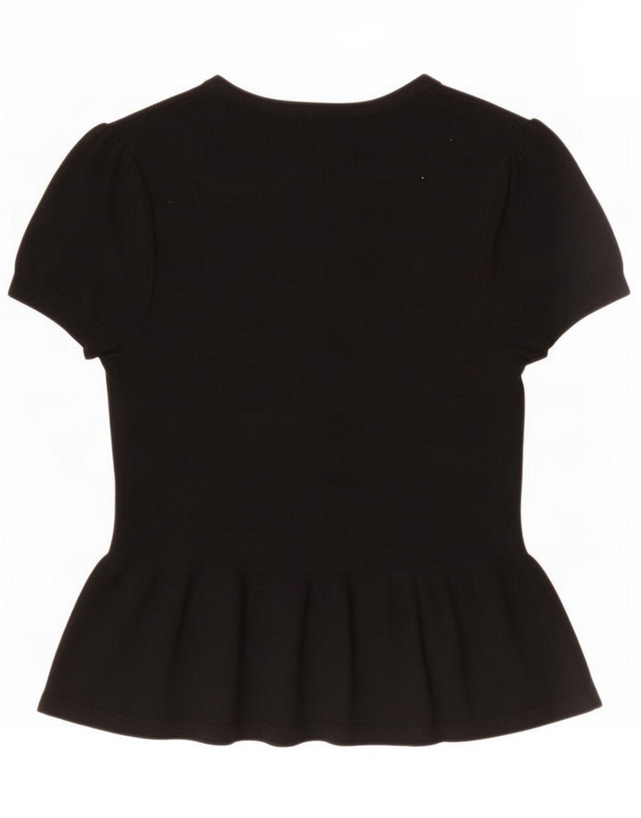 Cardigã feminino de manga curta Marks & Spencer Reino Unido 8 pequeno preto