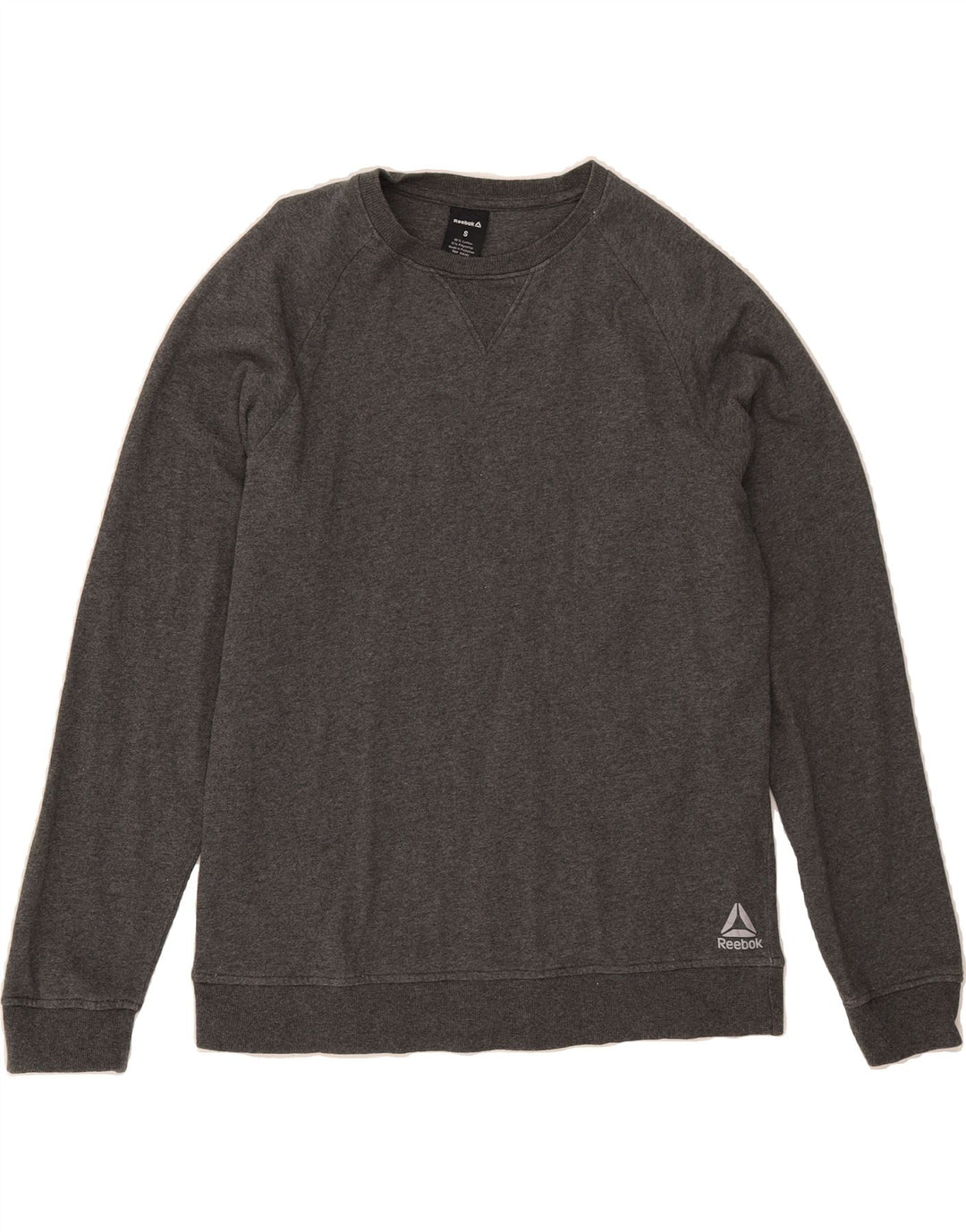 REEBOK Mens Sweatshirt Jumper Small Grey Cotton Vintage Reebok and Second-Hand Reebok from Messina Hembry 