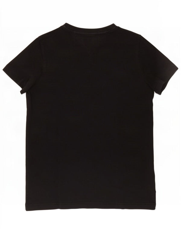 Camiseta feminina Tommy Hilfiger UK 10 pequena algodão preto