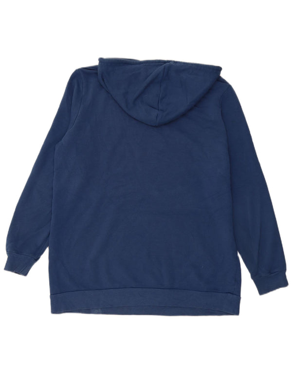 Suéter com capuz feminino Marks & Spencer Reino Unido 14 grande algodão azul marinho