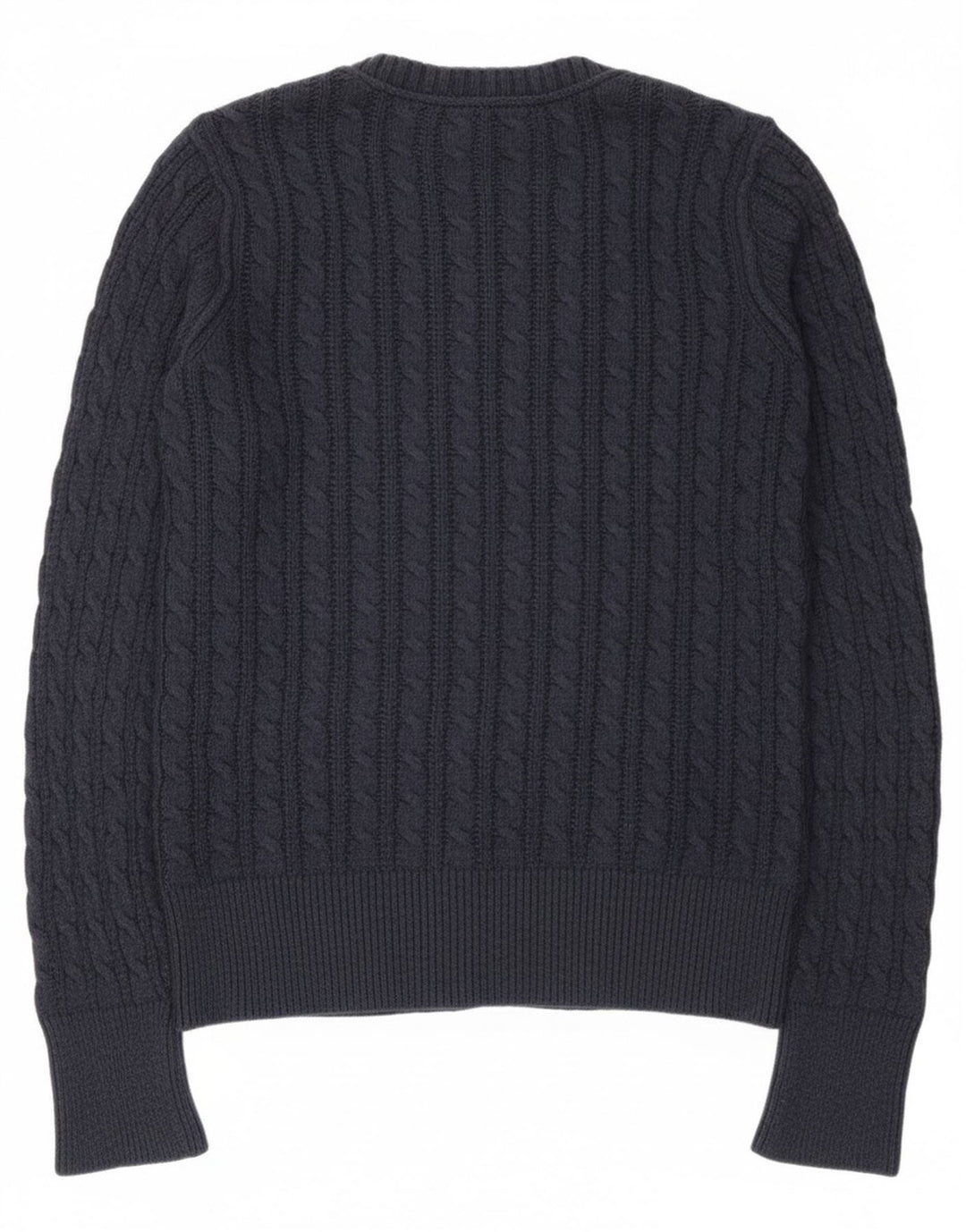 Suéter cardigã feminino Eddie Bauer Reino Unido 12 algodão azul marinho médio