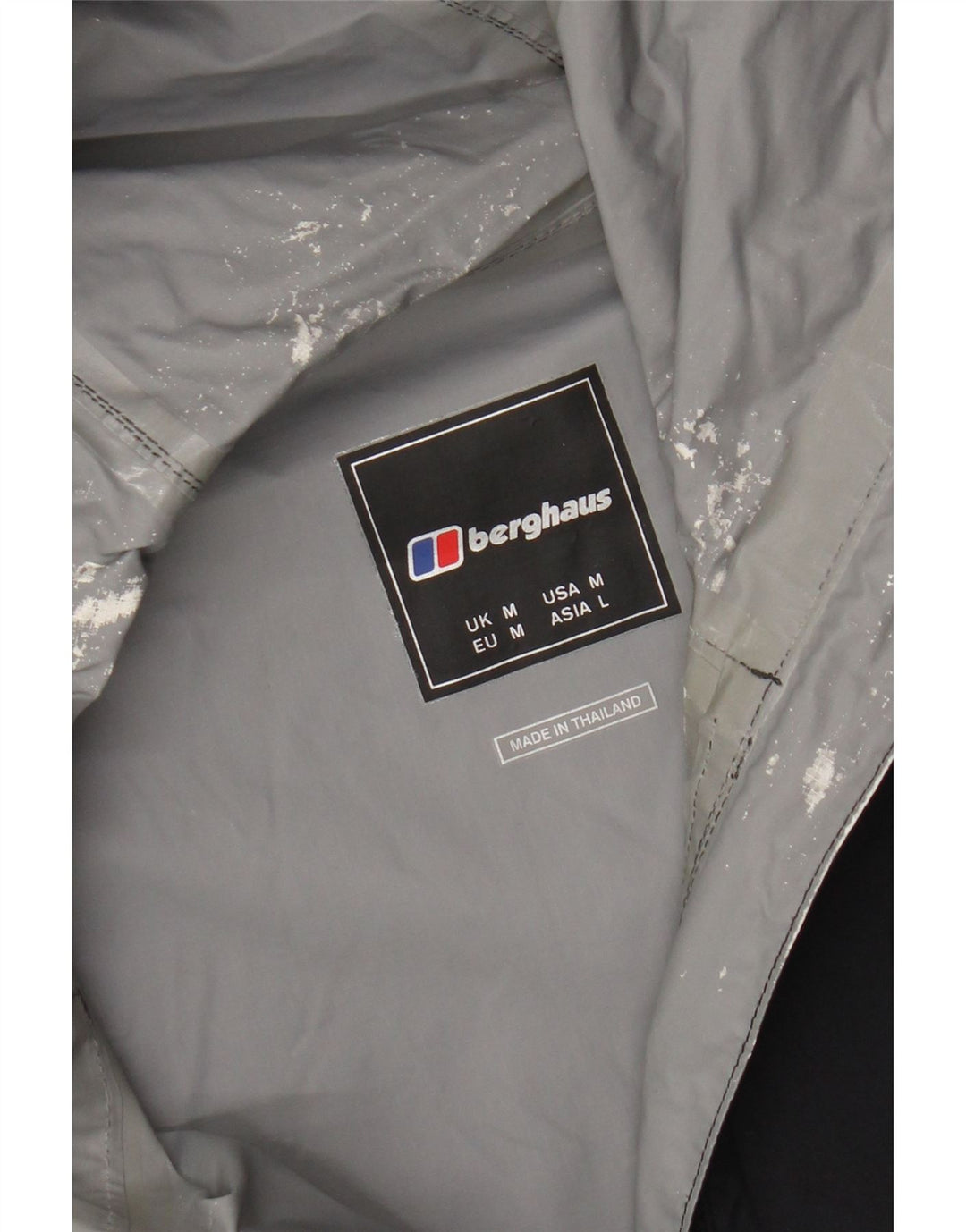 Jaqueta corta-vento masculina Berghaus com capuz UK 38 poliamida preta média
