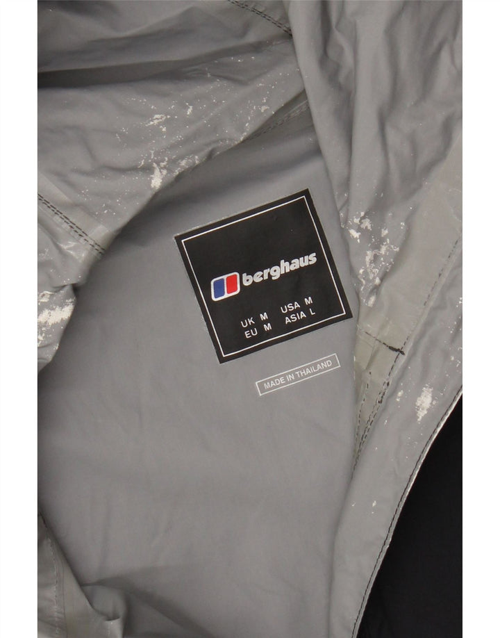 Jaqueta corta-vento masculina Berghaus com capuz UK 38 poliamida preta média