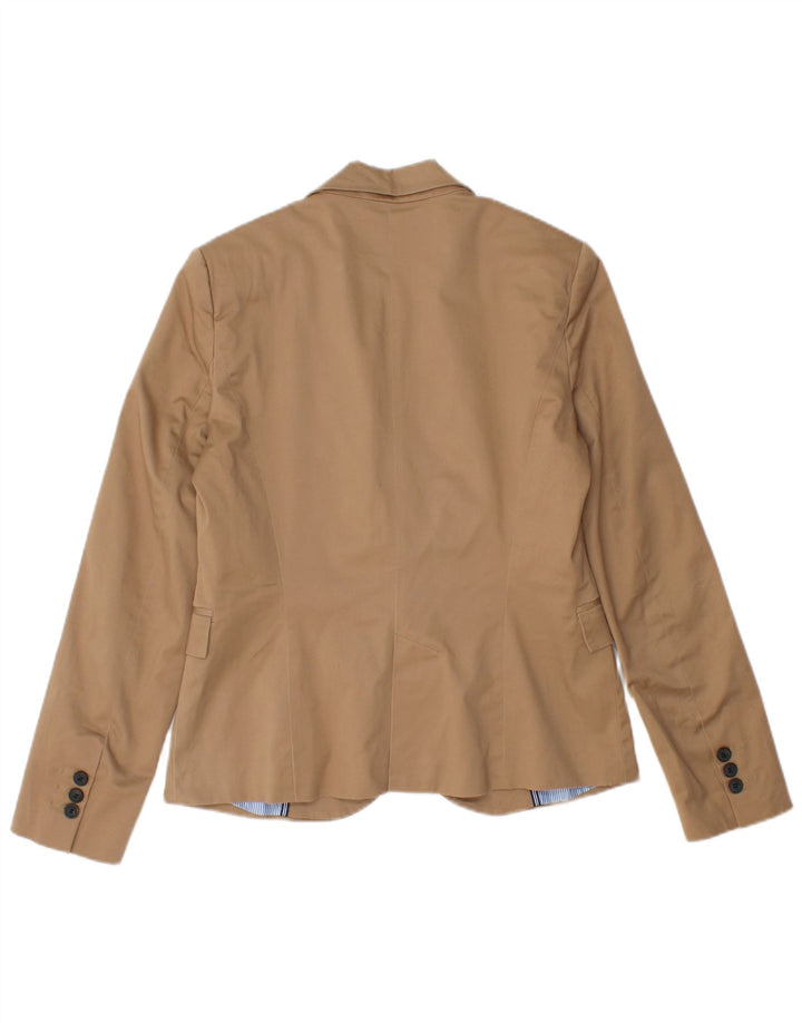 Jaqueta blazer feminina ZARA com 1 botão Reino Unido 14 grande algodão marrom
