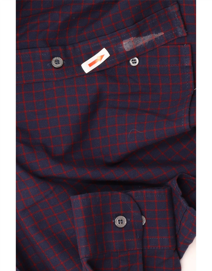 Camisa Pringle Masculina Pequena Roxa Gingham Poliéster