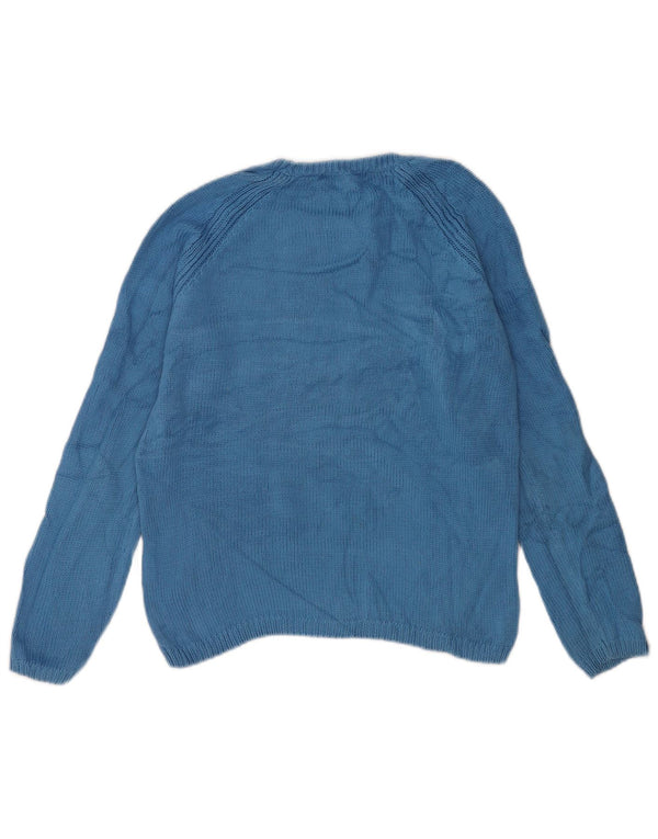 Suéter feminino Marks & Spencer com gola canoa Reino Unido 8 algodão azul pequeno