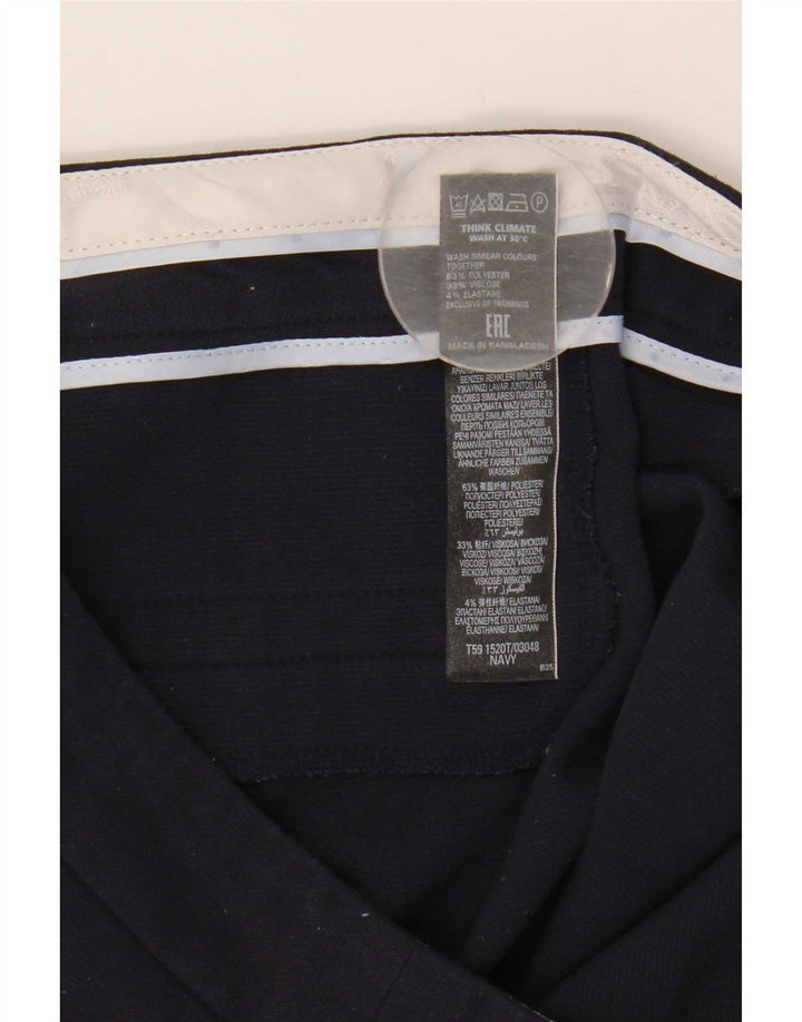 Calça feminina Marks & Spencer Slim Suit UK 12 Médio W32 L31 Azul marinho