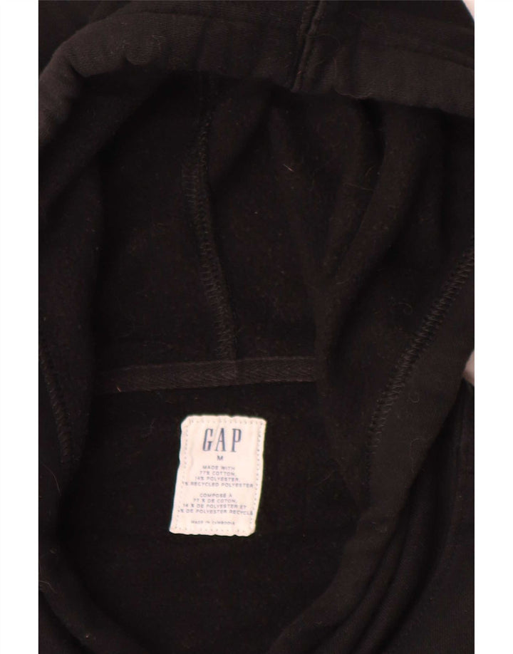 Suéter com capuz gráfico masculino Gap médio algodão preto