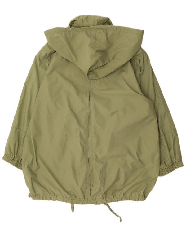 Jaqueta feminina de chuva grande com capuz e capuz Gallery UK 12 poliéster verde médio