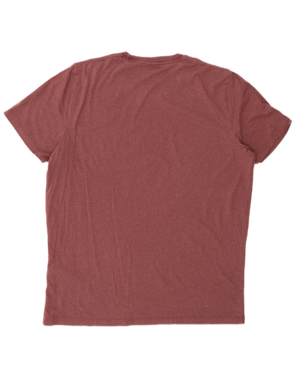 Camiseta masculina Abercrombie & Fitch grande algodão Borgonha