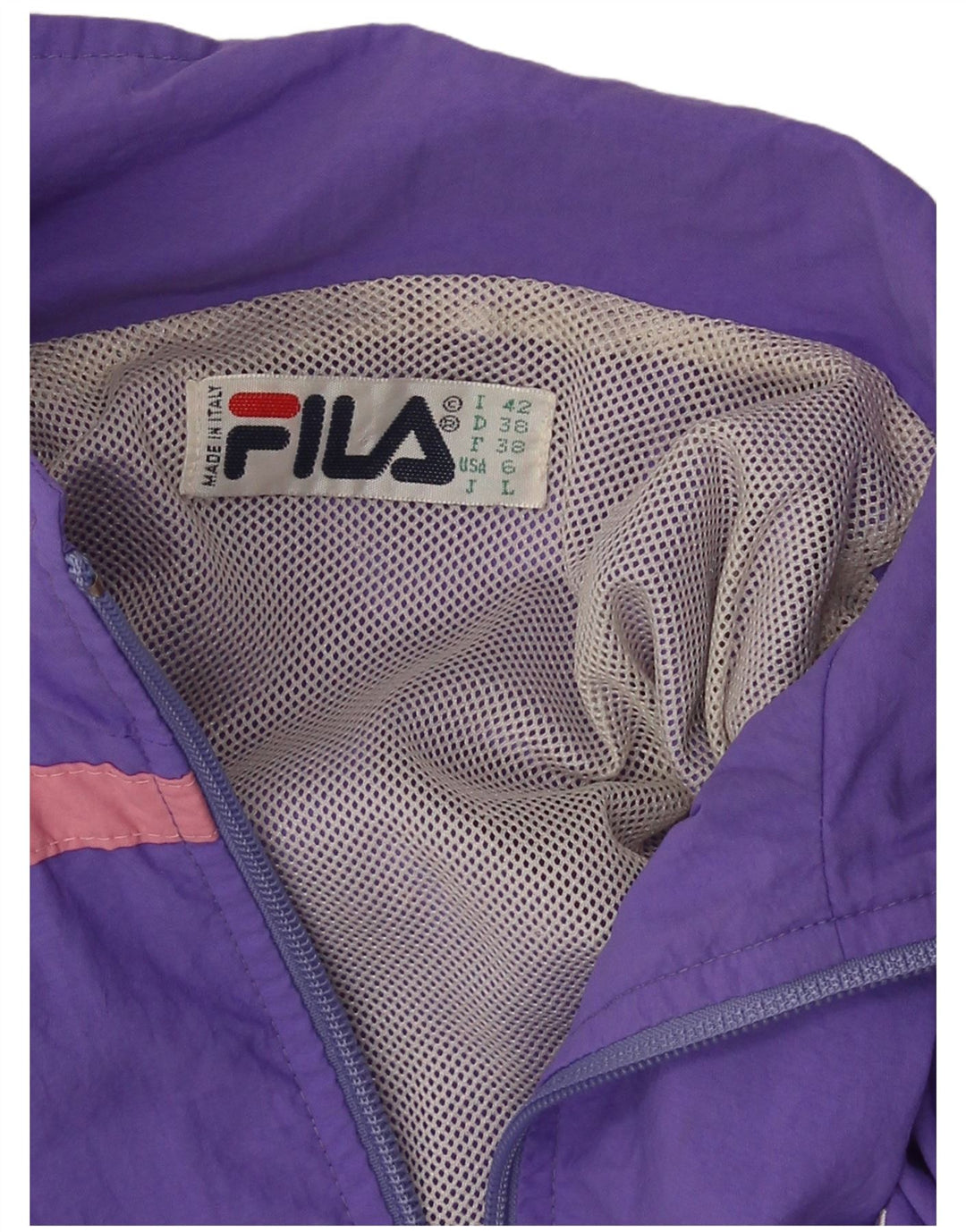 Fila Womens Graphic Full Tracksuit IT 42 Medium Purple Colourblock
