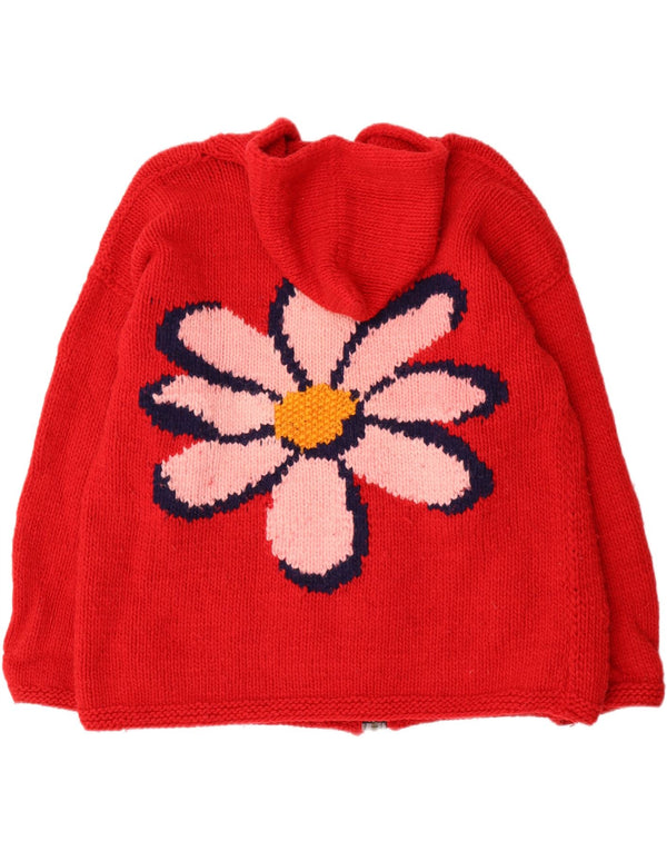 Suéter cardigã feminino vintage com capuz gráfico Reino Unido 22 3XL vermelho floral