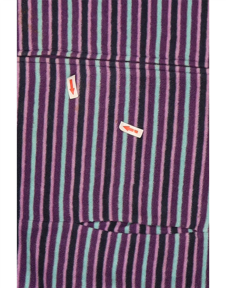 Jaqueta de lã feminina Marks & Spencer Reino Unido 22 2XL poliéster listrado roxo
