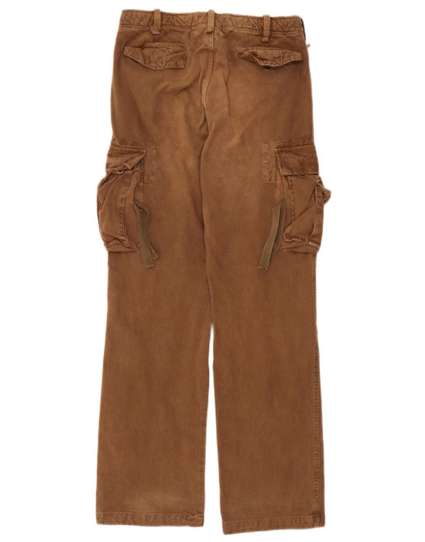 Calça cargo reta masculina Oviesse IT 48 médio W34 L34 listrado marrom