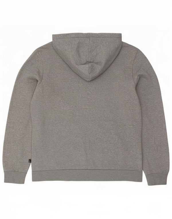 Suéter com capuz gráfico masculino Puma, algodão manchado cinza médio