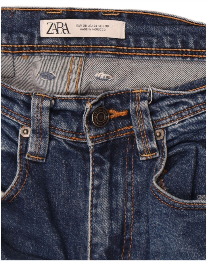 Zara Mens Slim Jeans EU 38 Pequeno W30 L30 Azul