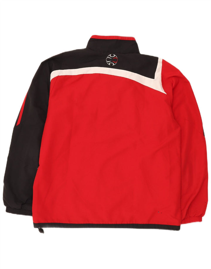 Adidas Mens Tracksuit Top Jacket UK 42/44 Grande Vermelho Colorblock Poliéster