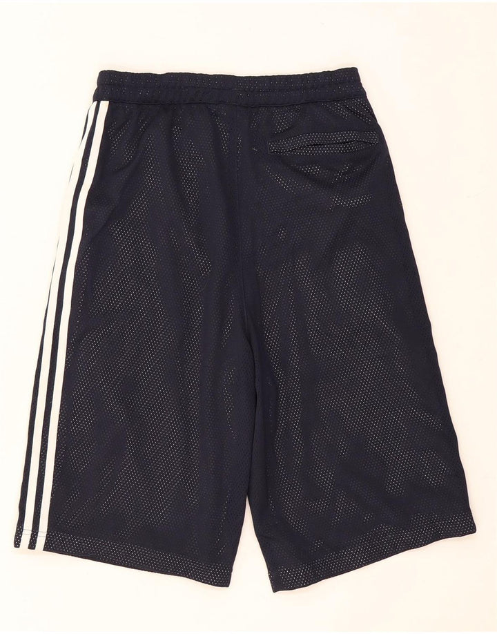 Shorts esportivos masculinos Adidas pequenos poliéster azul marinho