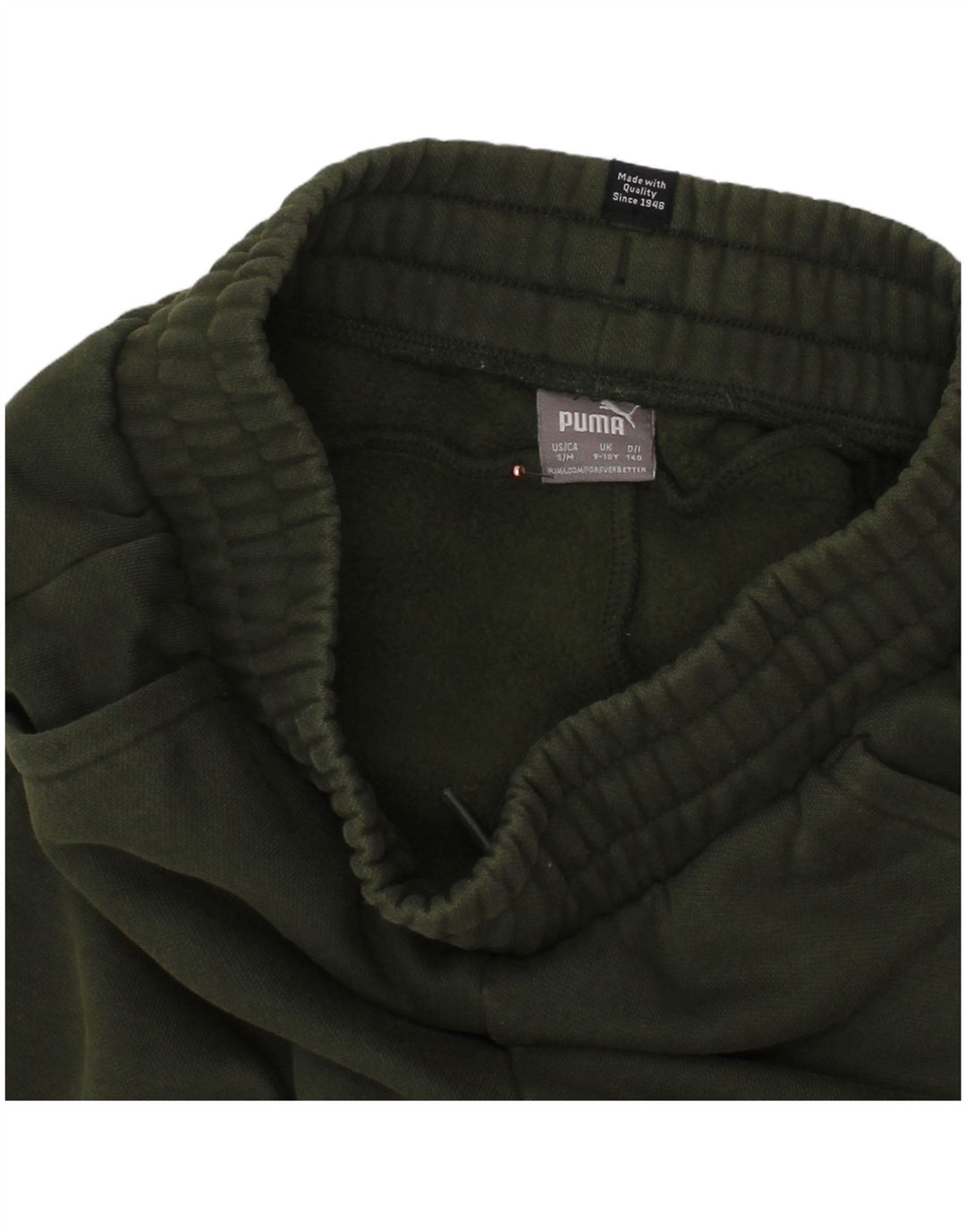 PUMA Meninos Calças de Treino Joggers 9-10 Anos Algodão Verde