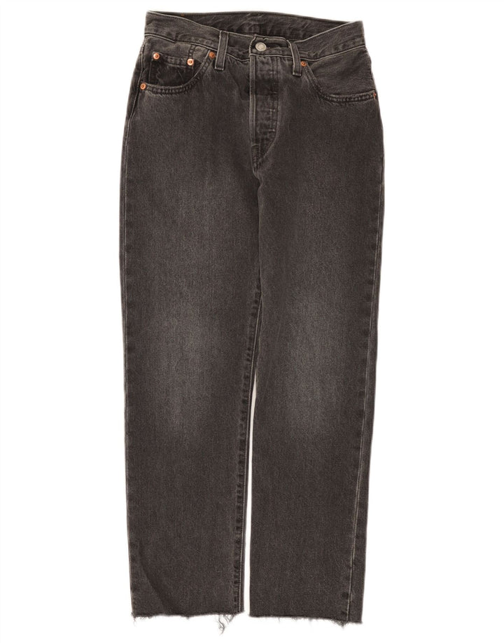 Calça jeans feminina Levi's 501 Straight W25 L26 algodão cinza