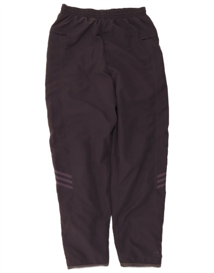Calça de treino feminina Adidas UK 10 pequena azul marinho poliéster