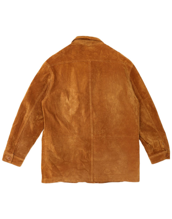 Jaqueta masculina de camurça Jet Plane IT 50 couro bege grande