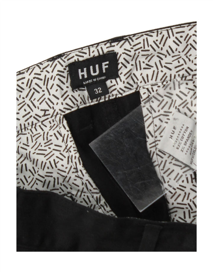 HUF Mens Straight Chino Trousers W32 L30 Black Cotton Vintage HUF and Second-Hand HUF from Messina Hembry 