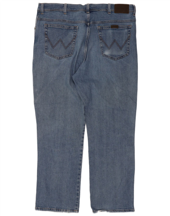 Wrangler Mens Regular Fit Straight Jeans W40 L30 Azul Algodão
