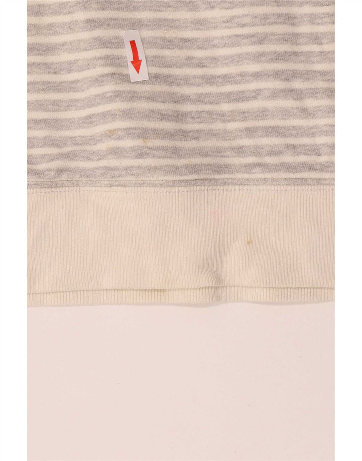 Suéter feminino Joules com gola redonda e risca de giz cinza médio Reino Unido 12