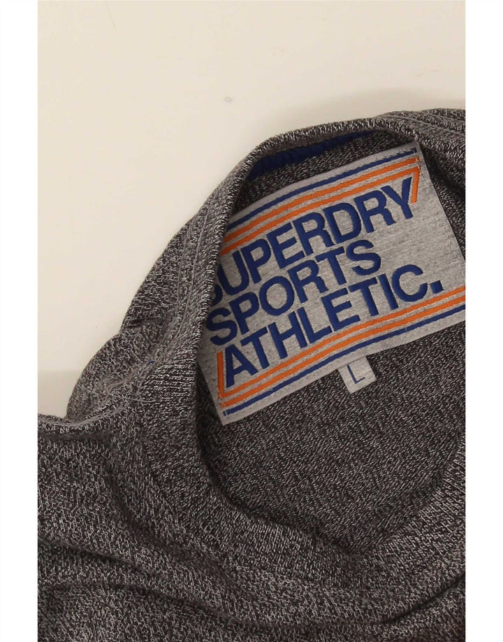 Camiseta gráfica masculina Superdry Top grande bloco colorido cinza