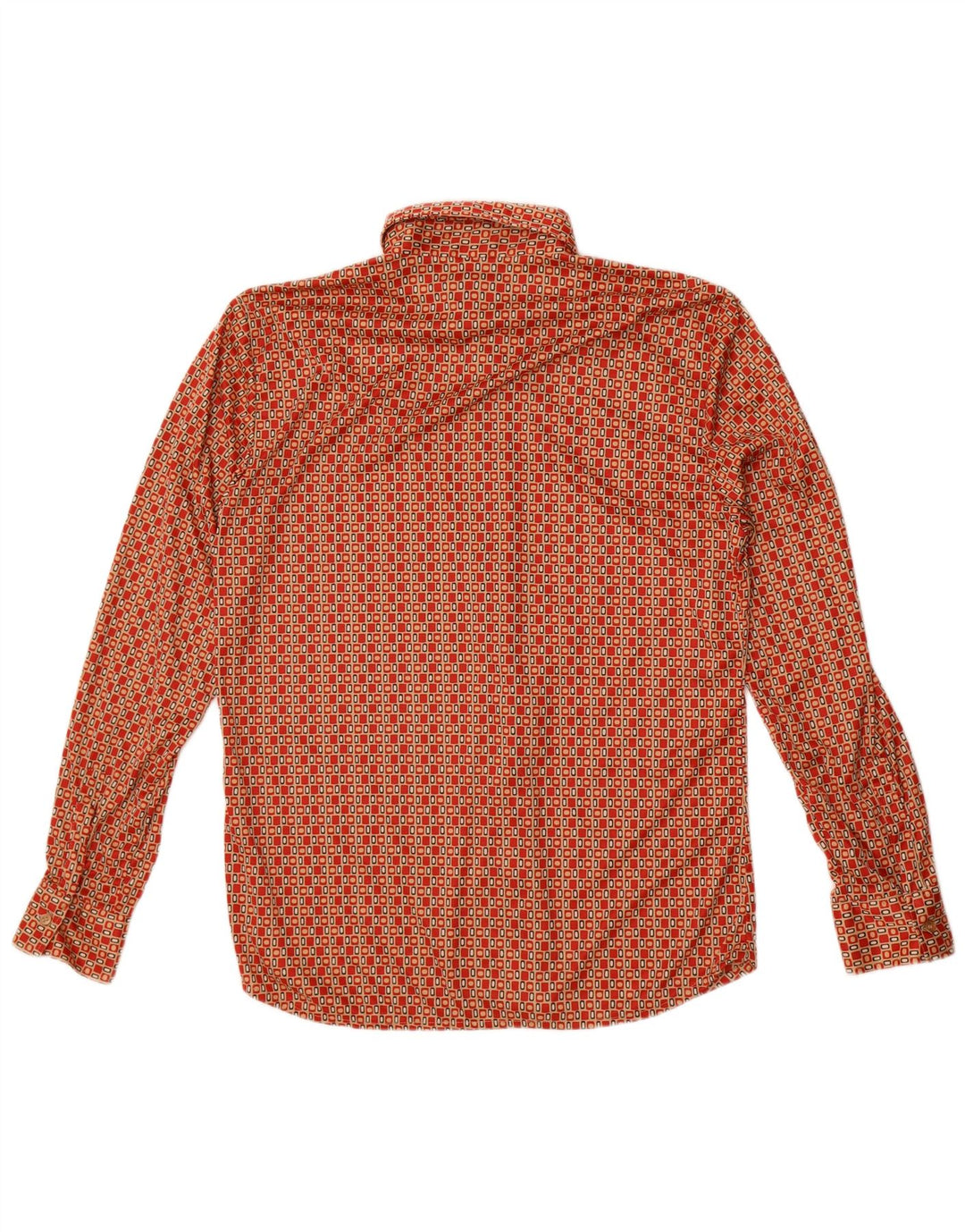 Camisa masculina Hacienda Pvblica poliéster geométrico vermelho médio