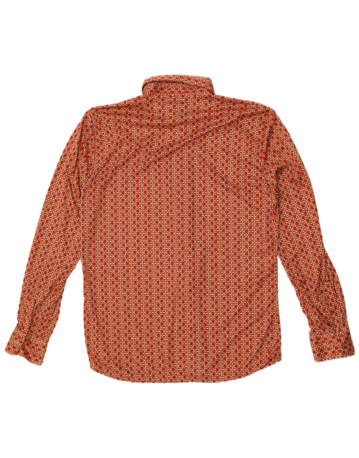 Camisa masculina Hacienda Pvblica poliéster geométrico vermelho médio